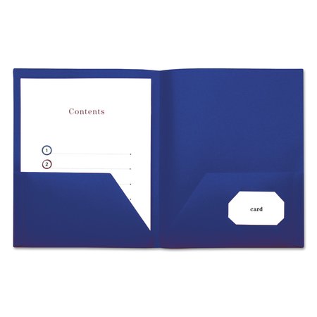 UNIVERSAL Two-Pocket Plastic Folders, 11 x 8 1/2, Navy Blue, PK10 UNV20541